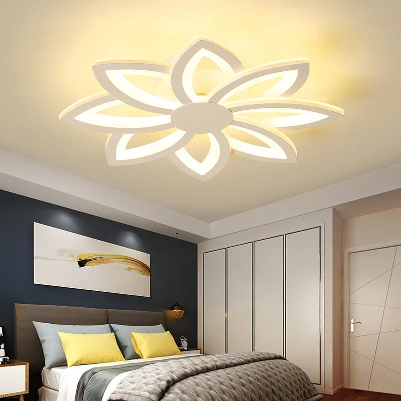 18"/23" W acryl bloem semi-inbouw plafondlamp Eenvoud LED wit plafondgemonteerd armatuur warm/wit licht Clearhalo