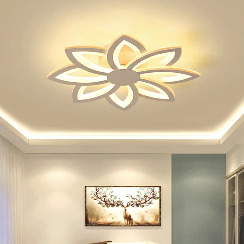 18"/23" W acryl bloem semi-inbouw plafondlamp Eenvoud LED wit plafondgemonteerd armatuur warm/wit licht Clearhalo