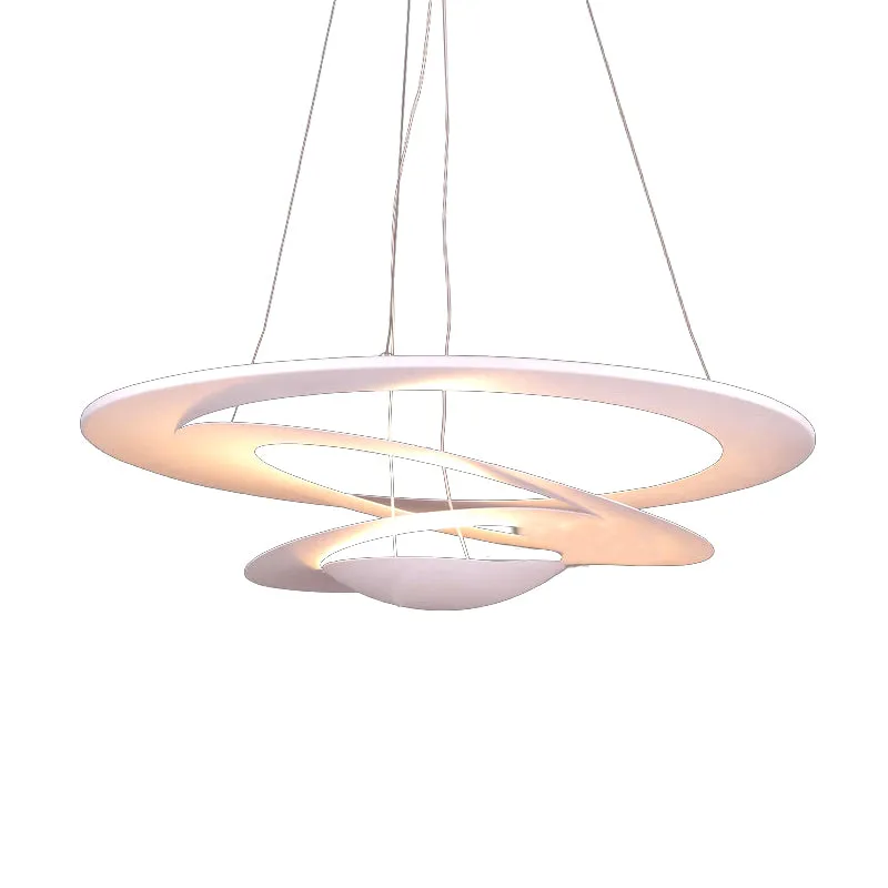 19,5 / 25,5 "/31,5" brede spiraalvormige plafondlamp hedendaagse metalen witte kroonluchter licht voor woonkamer Clearhalo