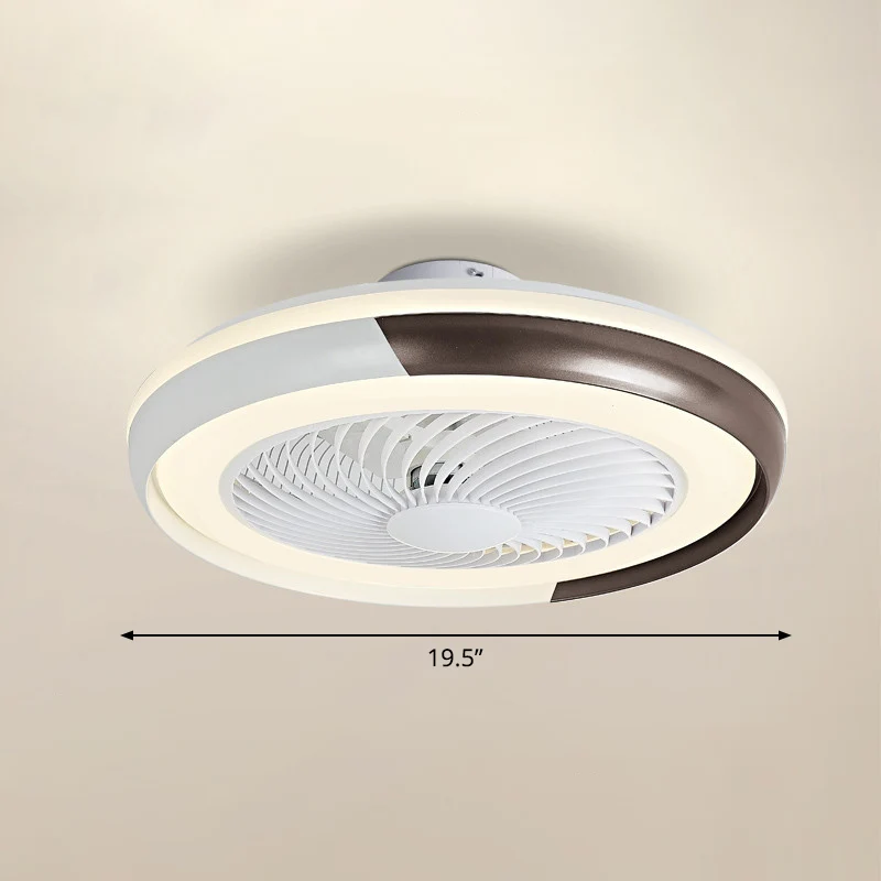 19,5" brede Macaron ronde 5 bladen plafondventilatorlamp acryl kinderkamer LED semi-inbouwlicht, afstandsbediening Clearhalo