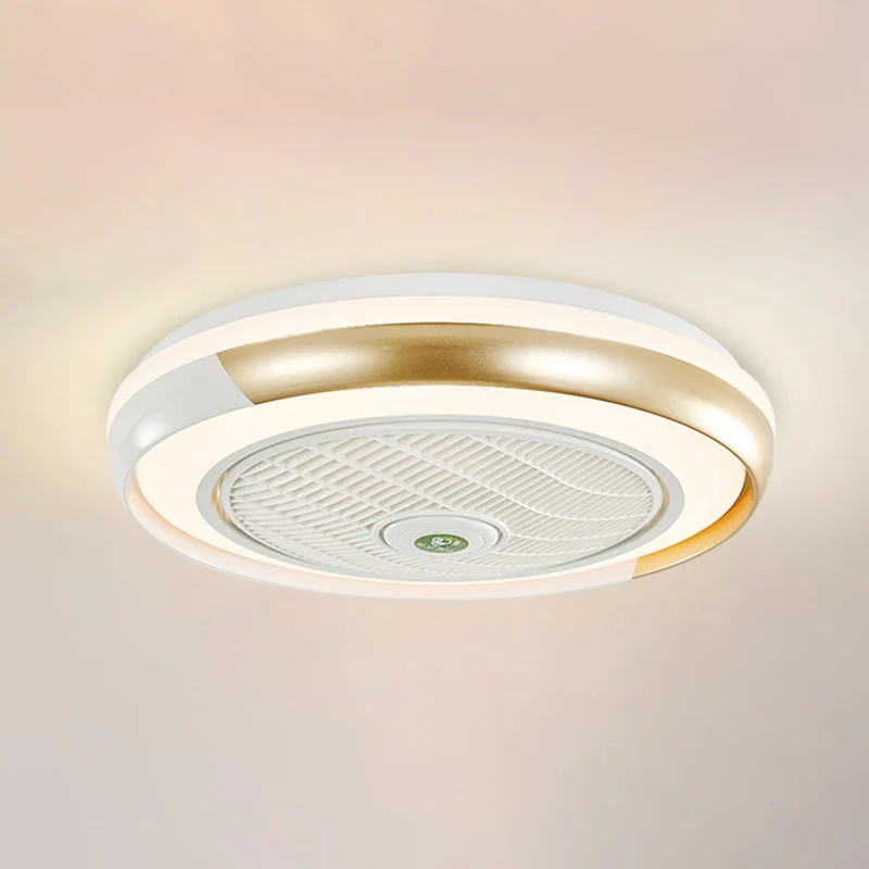 19,5" brede Macaron ronde 5 bladen plafondventilatorlamp acryl kinderkamer LED semi-inbouwlicht, afstandsbediening Clearhalo