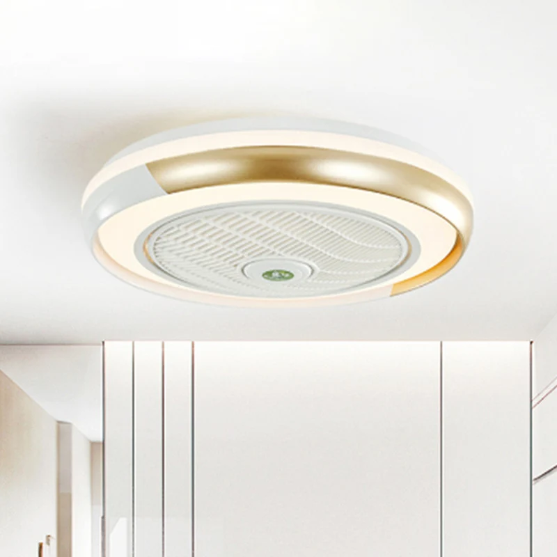 19,5" brede Macaron ronde 5 bladen plafondventilatorlamp acryl kinderkamer LED semi-inbouwlicht, afstandsbediening Clearhalo