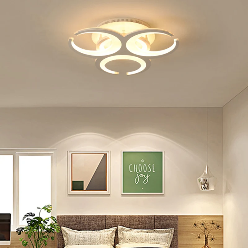 19,5"/23,5" Restaurant Ring LED-plafondmontagelicht Acryl eigentijds wit inbouwlicht Clearhalo