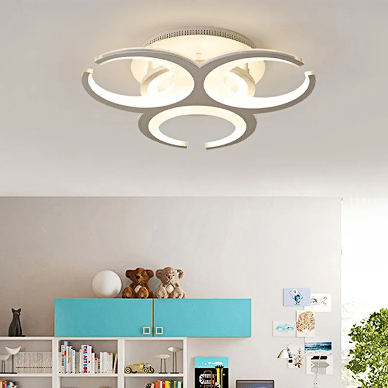 19,5"/23,5" Restaurant Ring LED-plafondmontagelicht Acryl eigentijds wit inbouwlicht Clearhalo