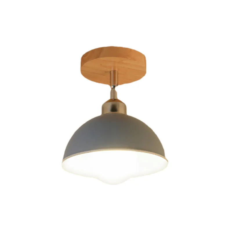 1-koppige draaibare plafondlamp met koepelschaduw Metaal Macaron Indoor Semi-inbouwlamp roze/geel Clearhalo