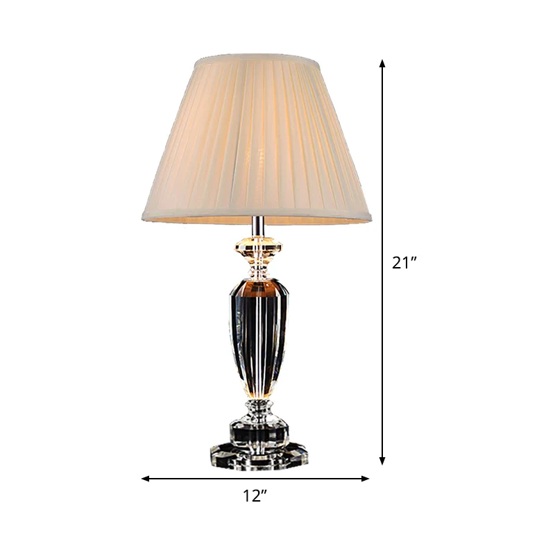 1-koppige woonkamer bureaulamp moderne beige taakverlichting met brede stoffen kap Clearhalo