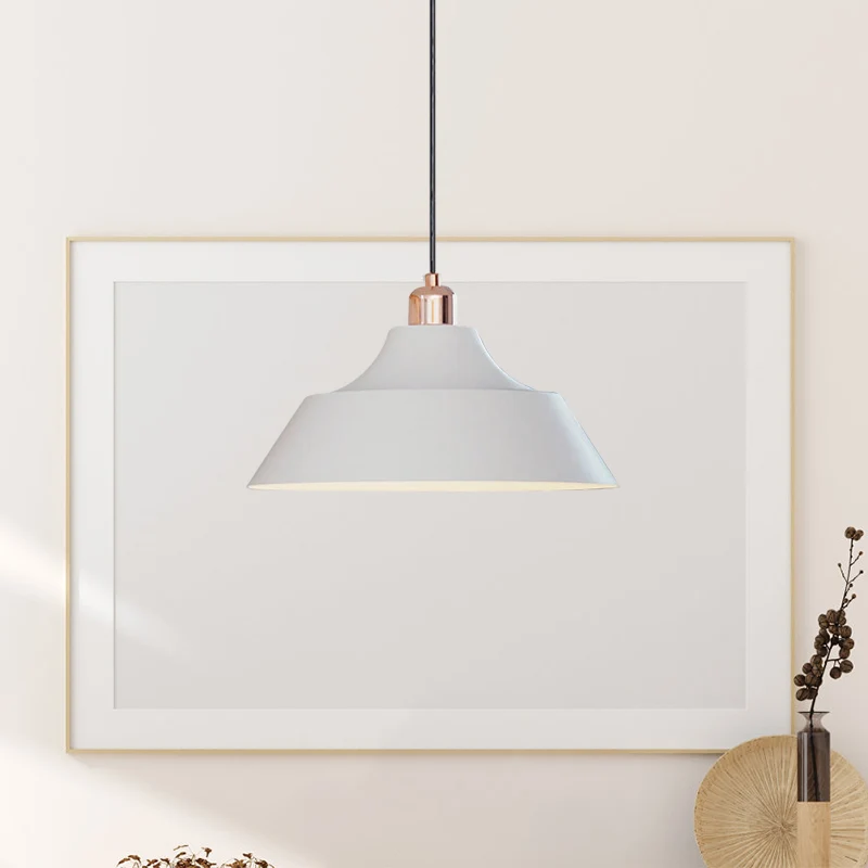 1-kops eetkamer hanglamp moderne matwitte afwerking slingerlamp met schuurijzeren kap Clearhalo
