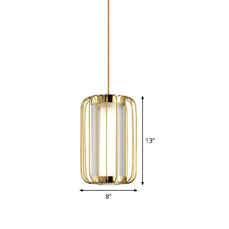1-kops hanglamp kolonialisme cilinder helder glazen hanglampset met metalen frame voor slaapkamer Clearhalo