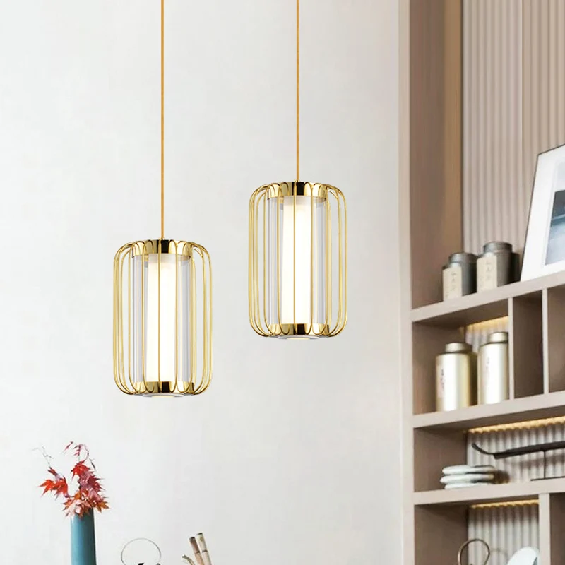 1-kops hanglamp kolonialisme cilinder helder glazen hanglampset met metalen frame voor slaapkamer Clearhalo