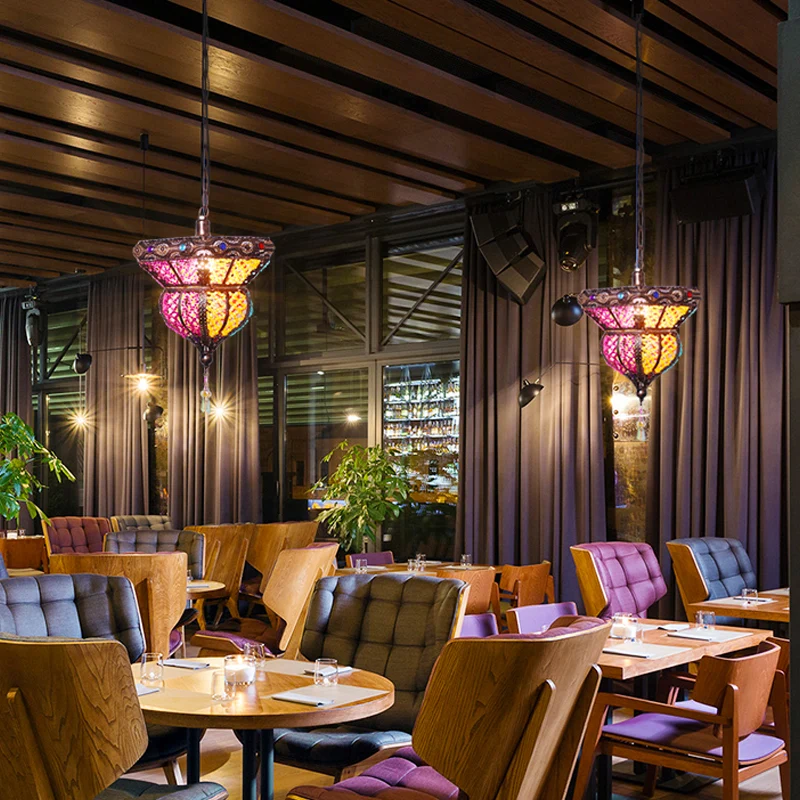 1-kops metalen hanglamp Traditionele roest-urnvormige restauranthangende plafondlamp Clearhalo