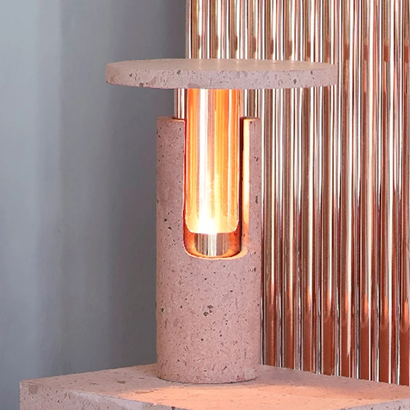 1-kopscilinder nachtkastjelamp modernistisch stenen leesboeklicht roze voor nachtkastje Clearhalo