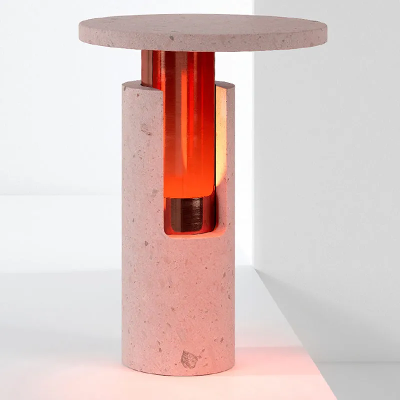 1-kopscilinder nachtkastjelamp modernistisch stenen leesboeklicht roze voor nachtkastje Clearhalo
