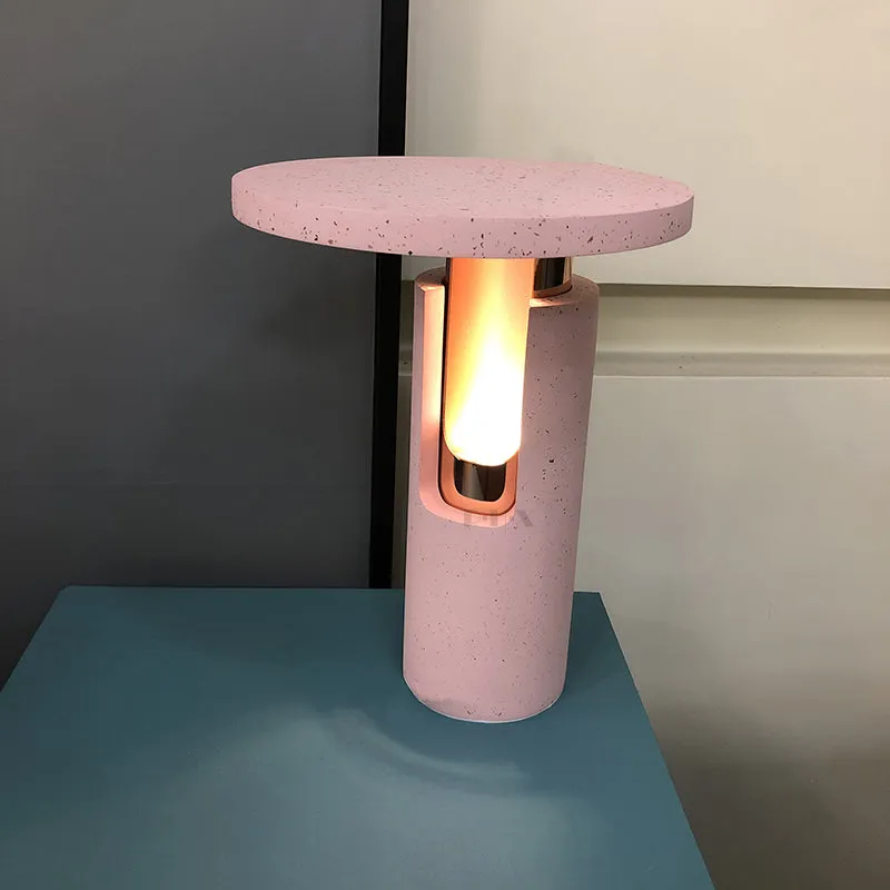 1-kopscilinder nachtkastjelamp modernistisch stenen leesboeklicht roze voor nachtkastje Clearhalo