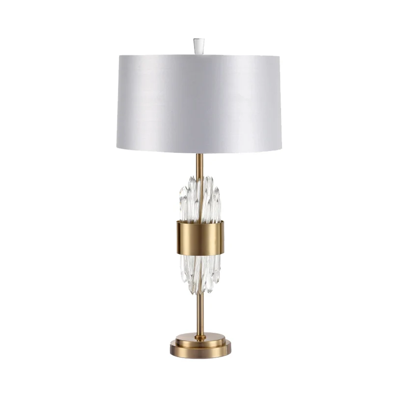 1-lamps eetkamer bureaulamp moderne witte tafellamp met cilindrische stoffen kap Clearhalo