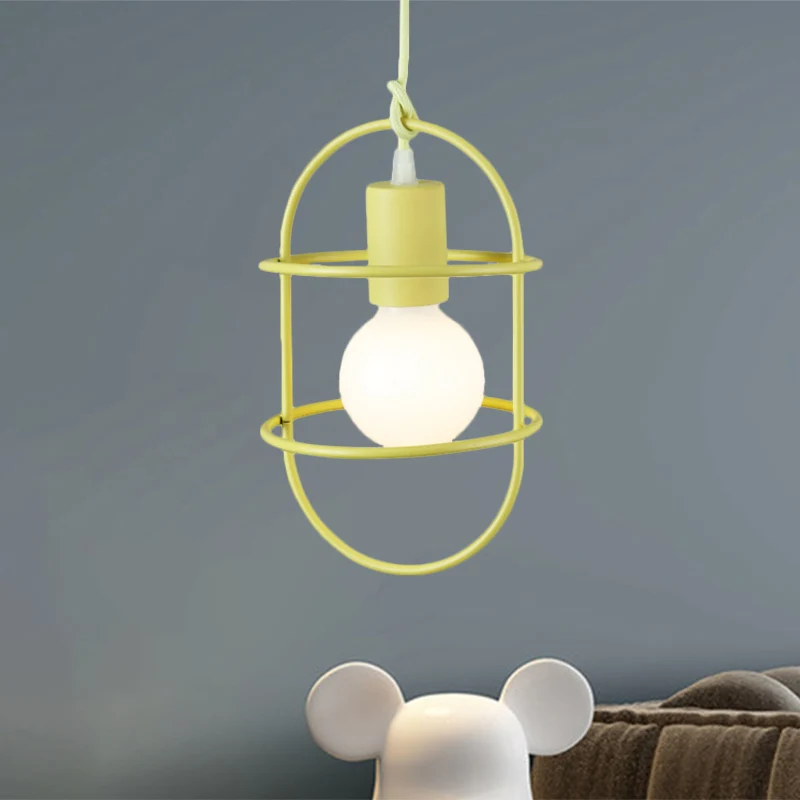 1-lamps eetkamer plafond hanglamp minimalisme wit/roze/geel druppellamp met metalen capsuleframe kap Clearhalo