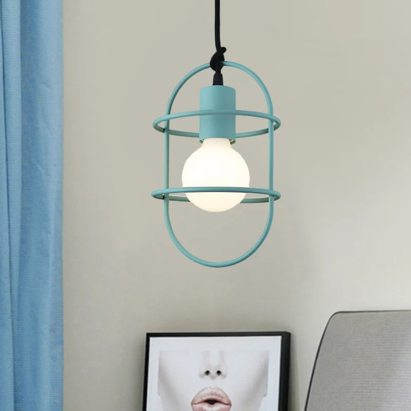 1-lamps eetkamer plafond hanglamp minimalisme wit/roze/geel druppellamp met metalen capsuleframe kap Clearhalo