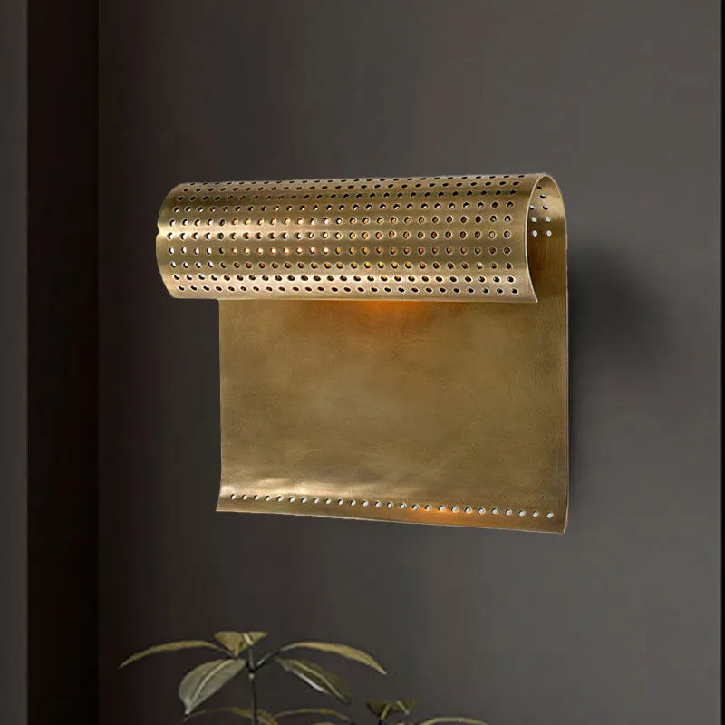 1-lamps metalen wandkandelaar licht koloniaal zwart/goud rol woonkamer wandlamp armatuur met uitsparing ontwerp Clearhalo