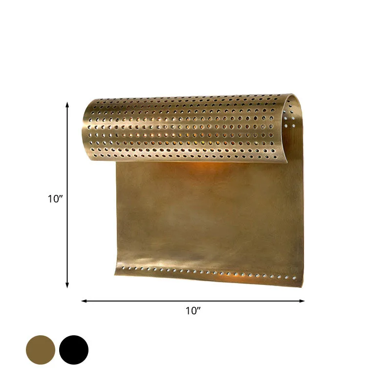 1-lamps metalen wandkandelaar licht koloniaal zwart/goud rol woonkamer wandlamp armatuur met uitsparing ontwerp Clearhalo