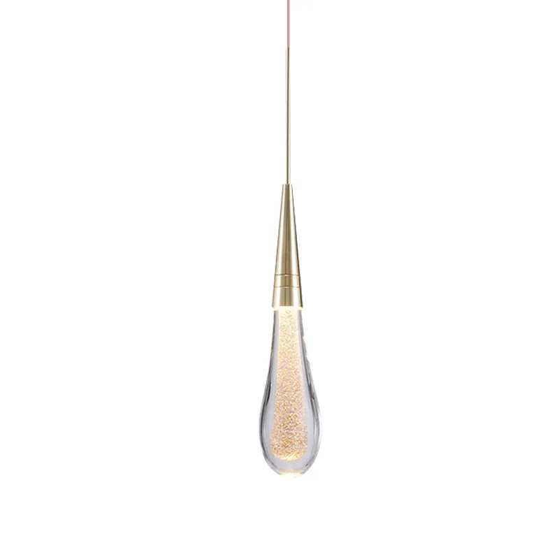 1-lichts bubble-kristallen plafondlamp moderne messing druppel woonkamer LED-hanglamp Clearhalo