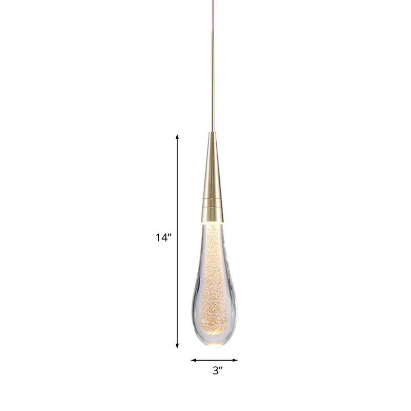1-lichts bubble-kristallen plafondlamp moderne messing druppel woonkamer LED-hanglamp Clearhalo