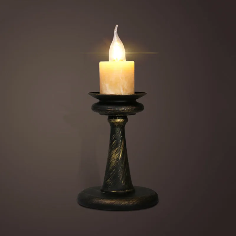 1-lichts bureaulamp magazijnstijl kandelaar marmeren tafelverlichting messing/brons met metalen kolomvoet Clearhalo