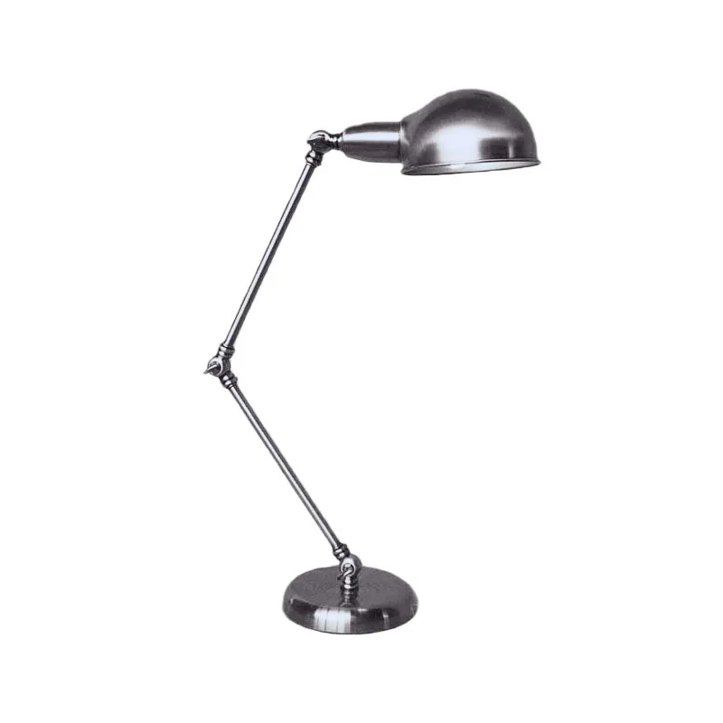 1-lichts bureauverlichting met zwenkarm en koepelvormige leeslamp, industriële messing/chroom metalen leeslamp Clearhalo