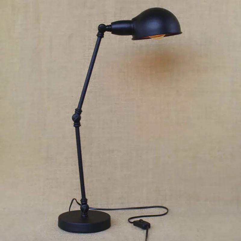 1-lichts bureauverlichting met zwenkarm en koepelvormige leeslamp, industriële messing/chroom metalen leeslamp Clearhalo