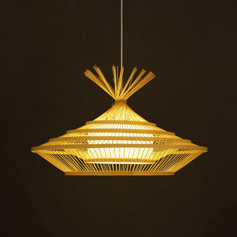 1-lichts Chinese restaurant hanglamp Azië beige hanglamp met gelaagde urnkooi en binnentonkap Clearhalo