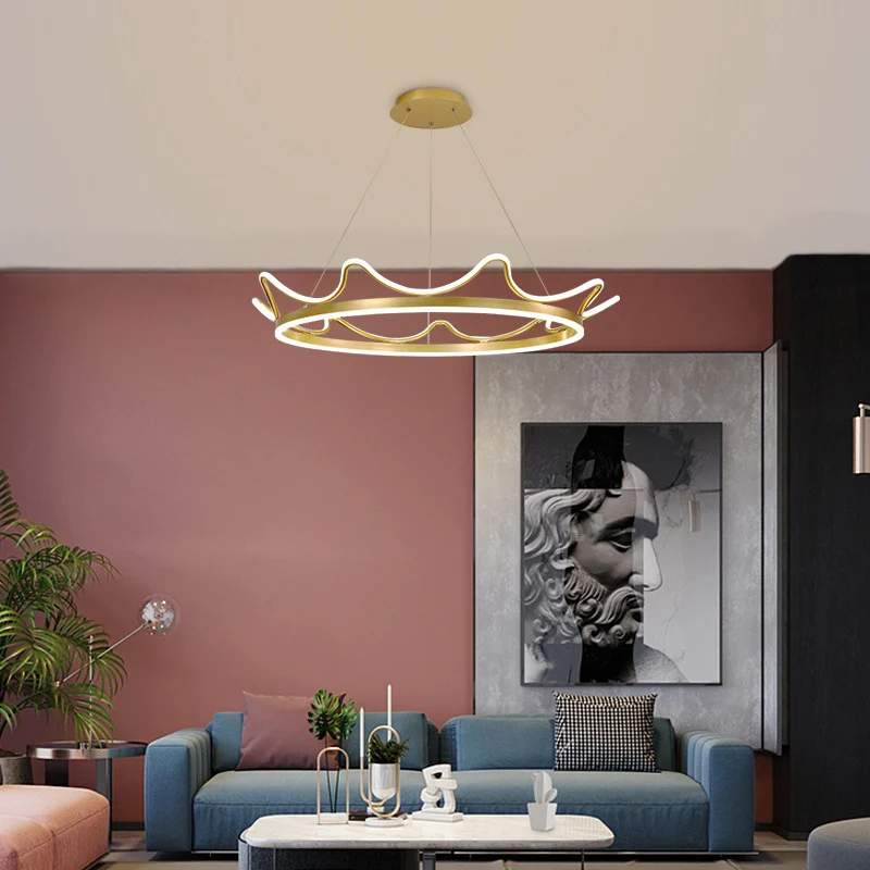1-lichts Crown Suspension hanglamp kinderen metalen hangende plafondlamp voor slaapkamer Clearhalo