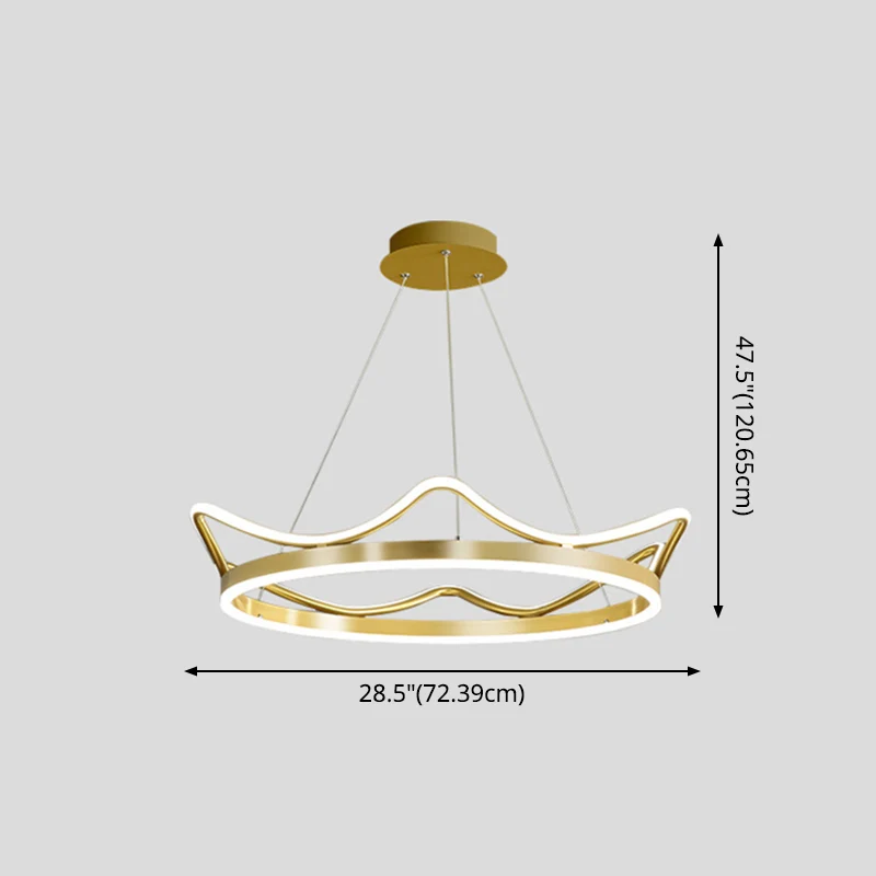 1-lichts Crown Suspension hanglamp kinderen metalen hangende plafondlamp voor slaapkamer Clearhalo