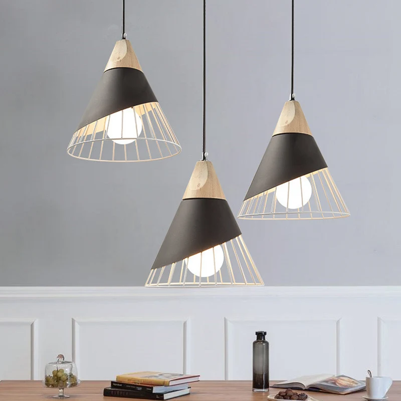1-lichts draadkooi hanglamp Scandinavische Macarons-stijl metalen woonkamer hanglamp Clearhalo