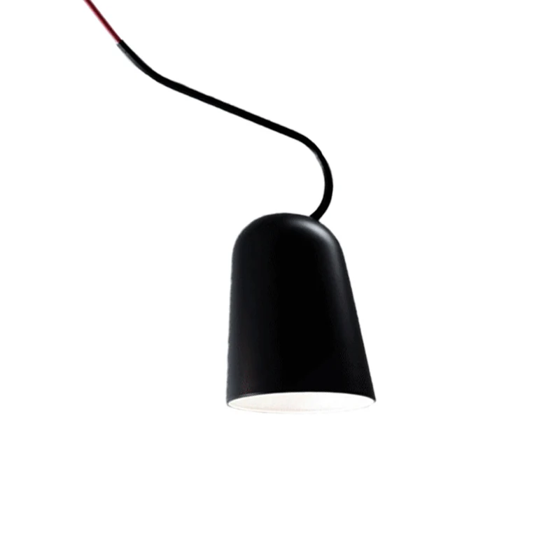 1-lichts eetkamer hangende hanglamp met bel metalen kap moderne stijl zwart/witte hanglamp Clearhalo