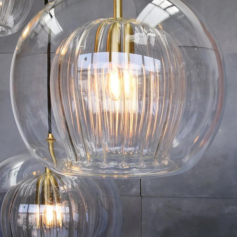 1-lichts Globe hanglamp moderne heldere dubbele glazen hanglamp voor woonkamer Clearhalo