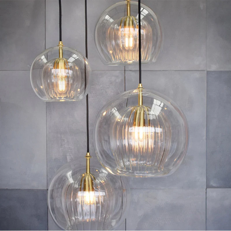 1-lichts Globe hanglamp moderne heldere dubbele glazen hanglamp voor woonkamer Clearhalo