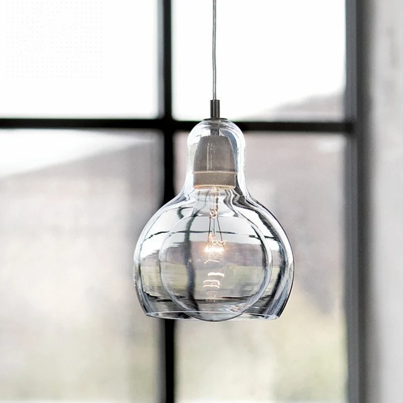 1-lichts hangende verlichtingsarmaturen hedendaagse kalebas glazen hanglampen voor lounge Clearhalo