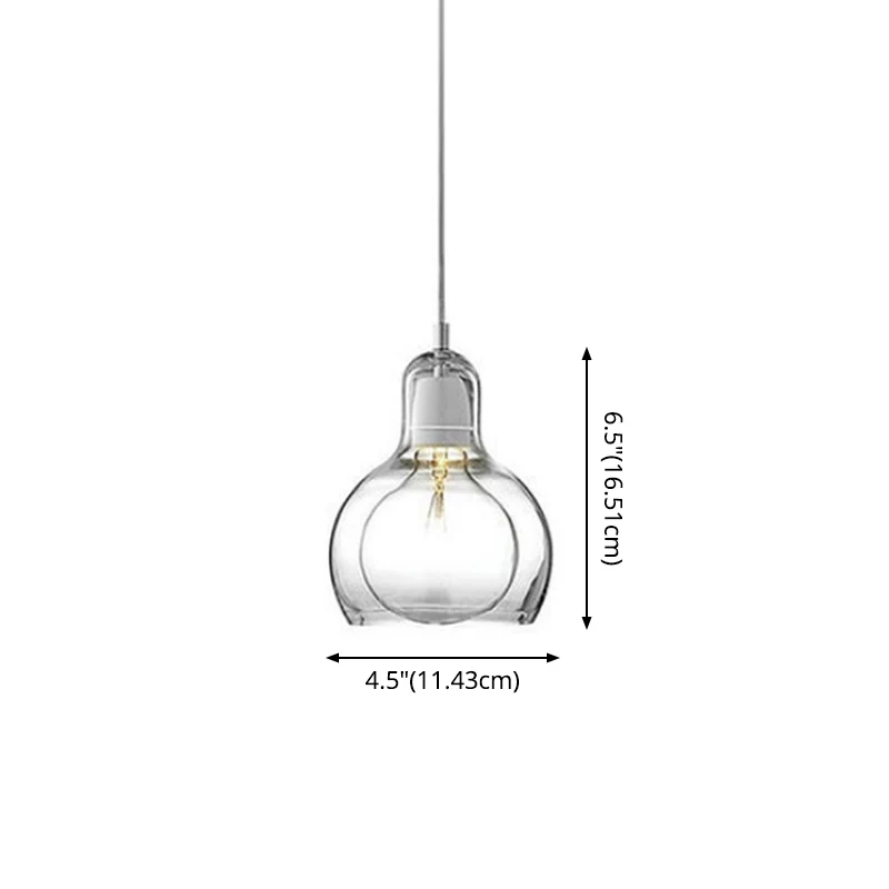 1-lichts hangende verlichtingsarmaturen hedendaagse kalebas glazen hanglampen voor lounge Clearhalo