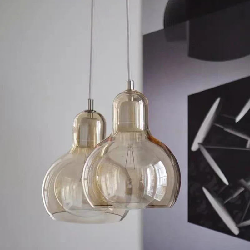 1-lichts hangende verlichtingsarmaturen hedendaagse kalebas glazen hanglampen voor lounge Clearhalo