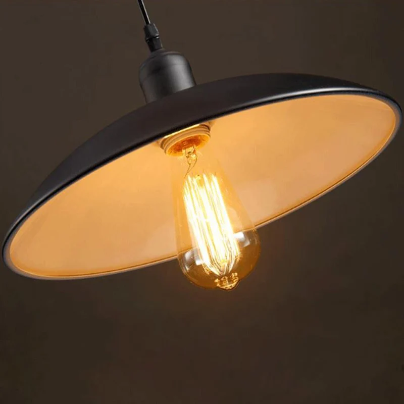 1-lichts hanglamp industriële retro koepelschaduw metalen hanglamp zwart Clearhalo