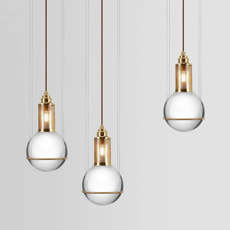 1-lichts hanglamp moderne minimalistische globe kristallen kap woonkamer hanglamp Clearhalo
