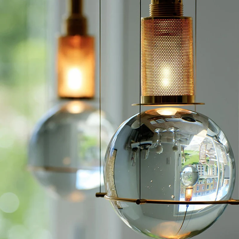 1-lichts hanglamp moderne minimalistische globe kristallen kap woonkamer hanglamp Clearhalo