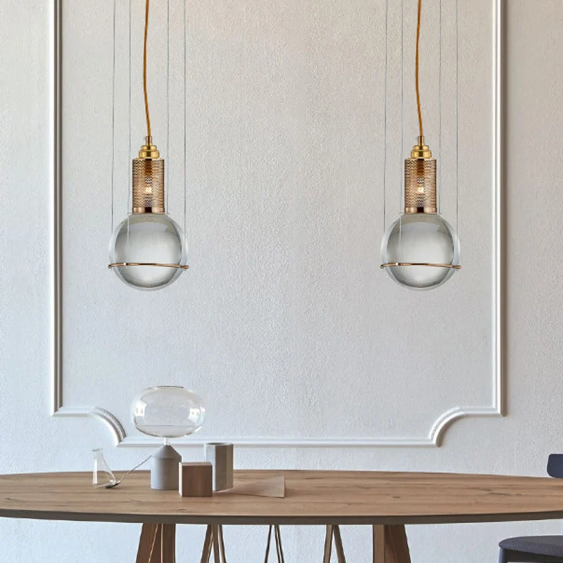 1-lichts hanglamp moderne minimalistische globe kristallen kap woonkamer hanglamp Clearhalo