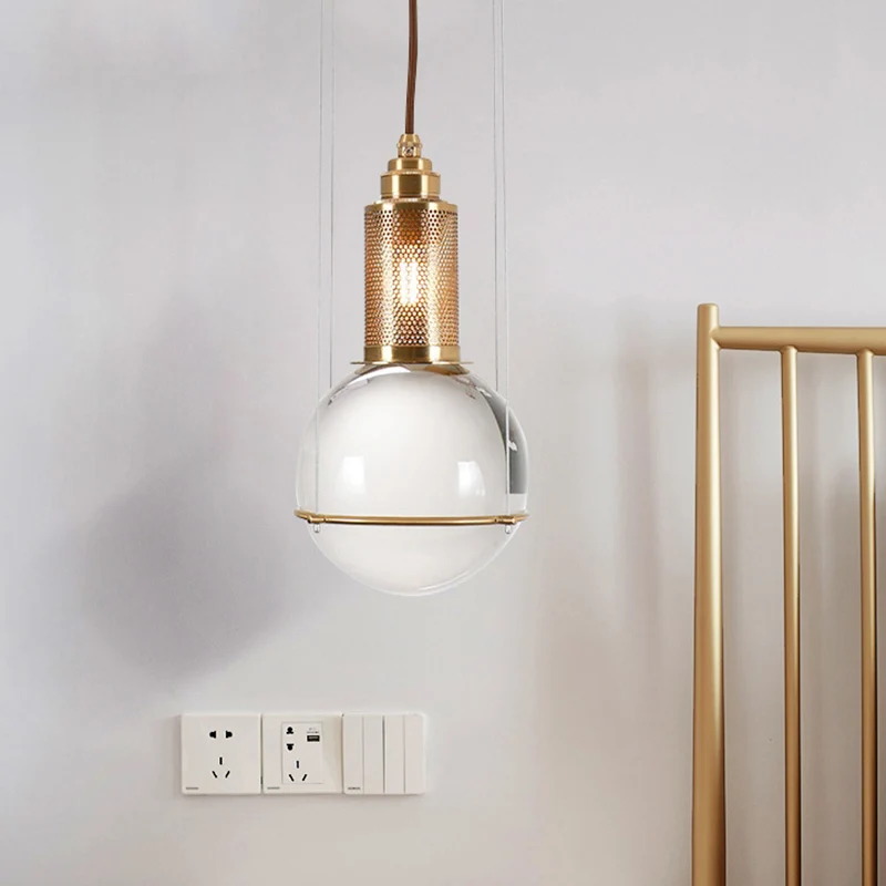 1-lichts hanglamp moderne minimalistische globe kristallen kap woonkamer hanglamp Clearhalo