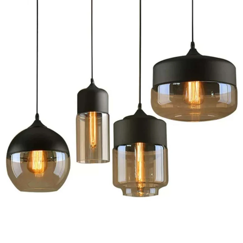 1-lichts hanglamp retro industriële stijl glazen hangende plafondverlichting voor restaurant Clearhalo