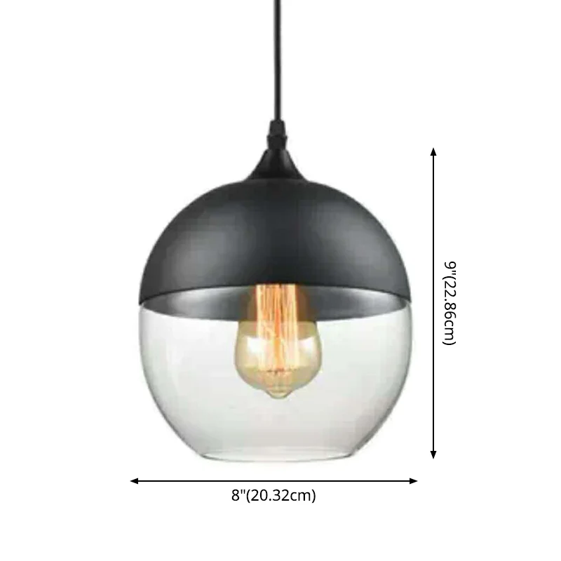 1-lichts hanglamp retro industriële stijl glazen hangende plafondverlichting voor restaurant Clearhalo