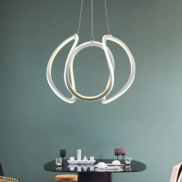 1-lichts LED eetkamer plafondhanger acryl minimalistische kroonluchter warm/wit licht Clearhalo