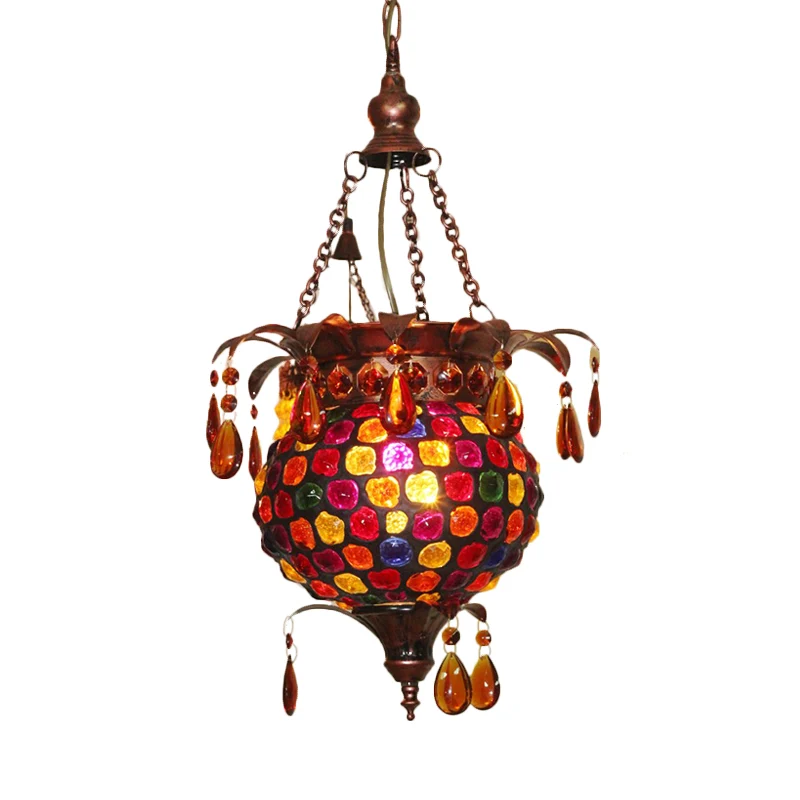 1-lichts metalen plafondophangarmatuur Art Deco koperen urn woonkamer ophangverlichting Clearhalo