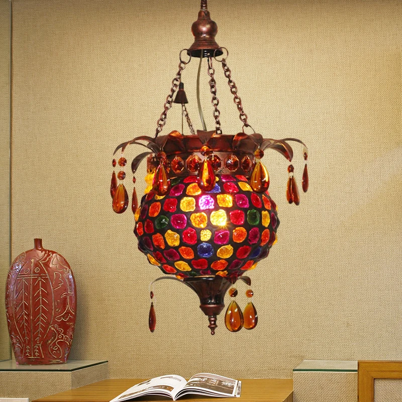 1-lichts metalen plafondophangarmatuur Art Deco koperen urn woonkamer ophangverlichting Clearhalo