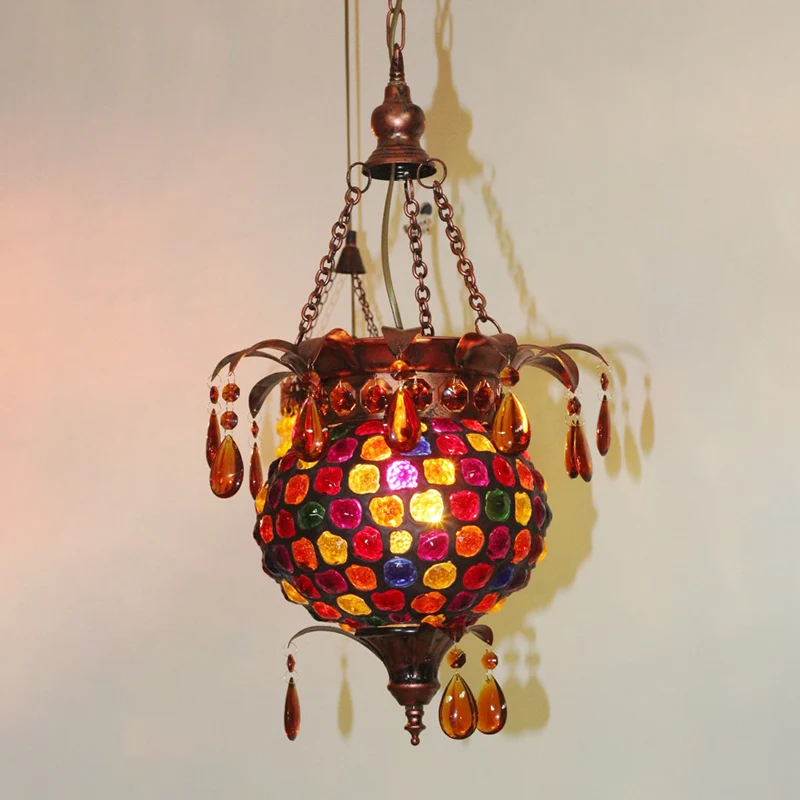 1-lichts metalen plafondophangarmatuur Art Deco koperen urn woonkamer ophangverlichting Clearhalo