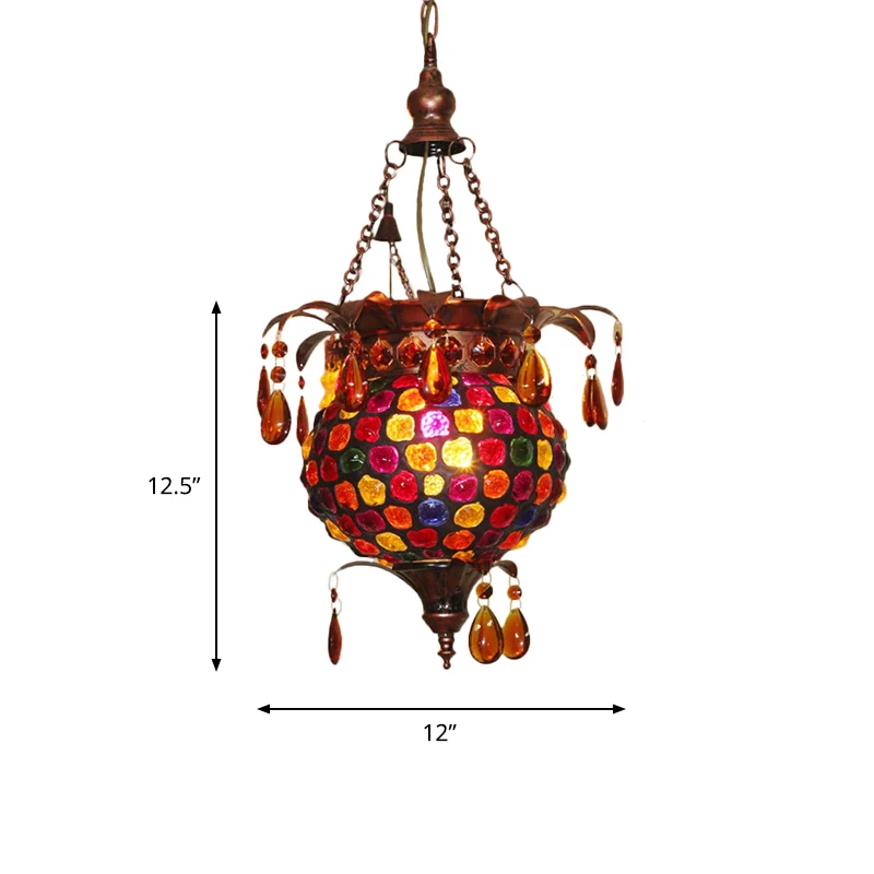 1-lichts metalen plafondophangarmatuur Art Deco koperen urn woonkamer ophangverlichting Clearhalo
