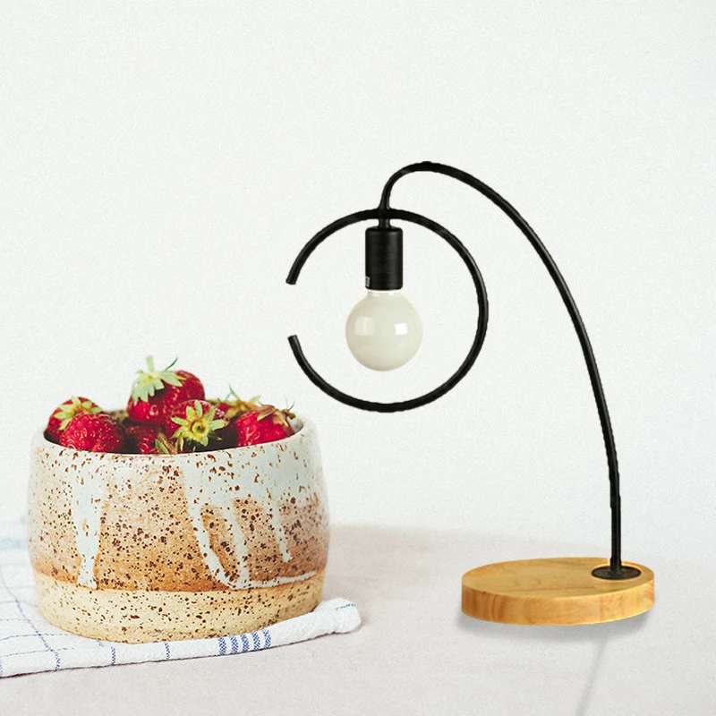 1-lichts metalen tafellamp Loft Retro zwart/wit ringvormige studeerkamer staande tafellamp Clearhalo
